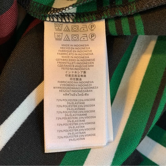 Michael Kors Green, Black, White, Burgundy Striped Skirt Size 2 Petite - Picture 8 of 8